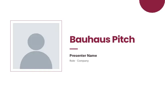Bauhaus Pitch presentation design