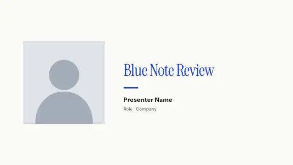 Blue Note presentation design