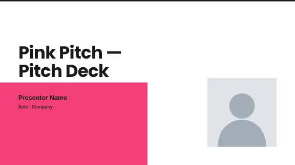 Pink Pitch presentation design