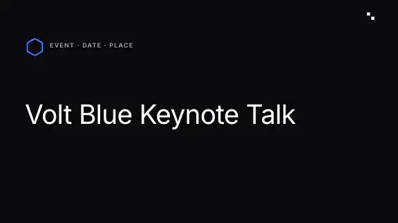 Volt Blue presentation design