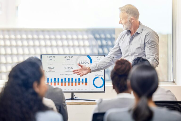 Cropped shot of a handsome mature businessman giving a presentation in the conference room