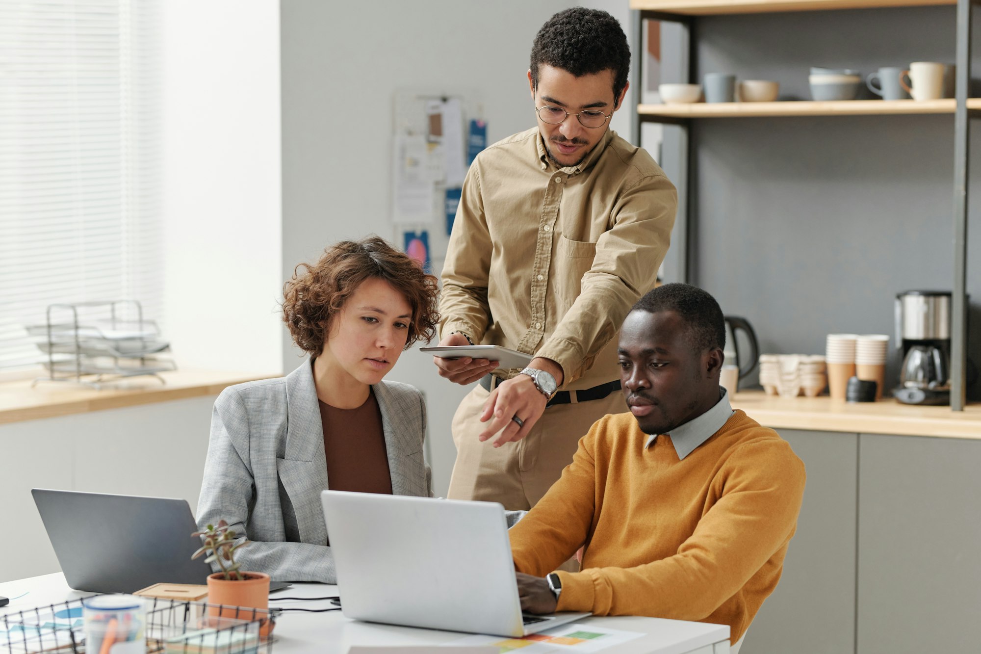 Business team working over new computer program