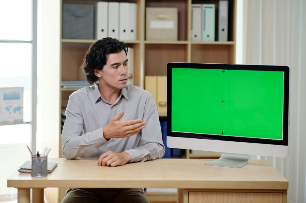 Businessman Showing Presentation