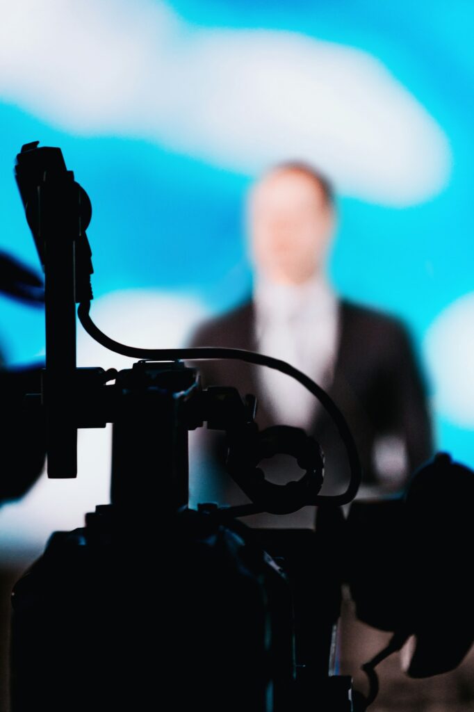 Camera Recording Presentation Of A Speaker