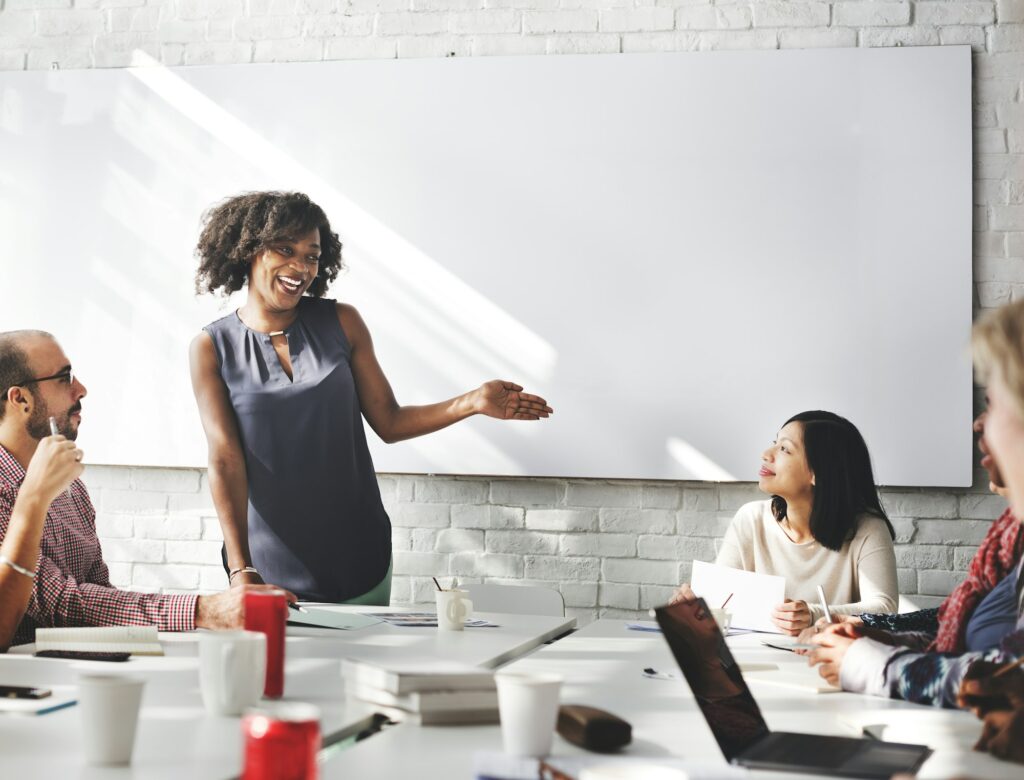 Woman giving a presentation