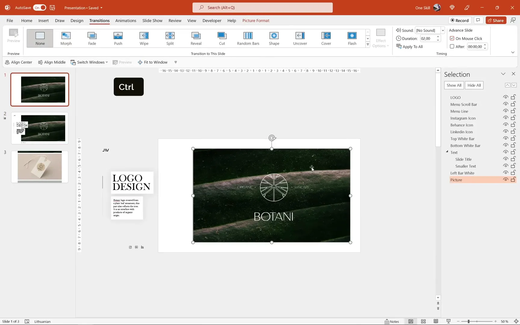 Moving scrolling bars outside slide on first slide for Morph animation