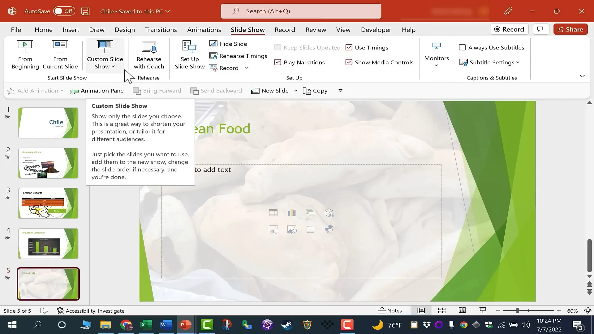 Starting slideshow and delivering presentation in PowerPoint