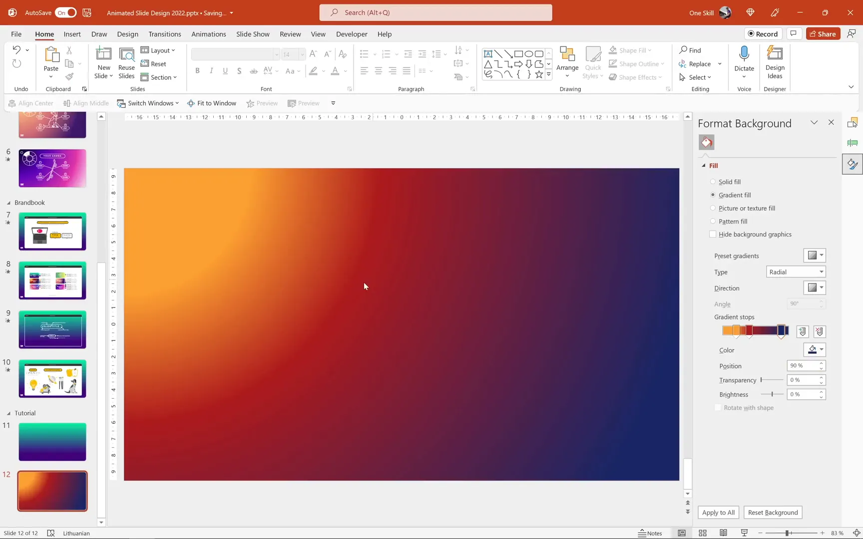 Creating a radial gradient with three color stops