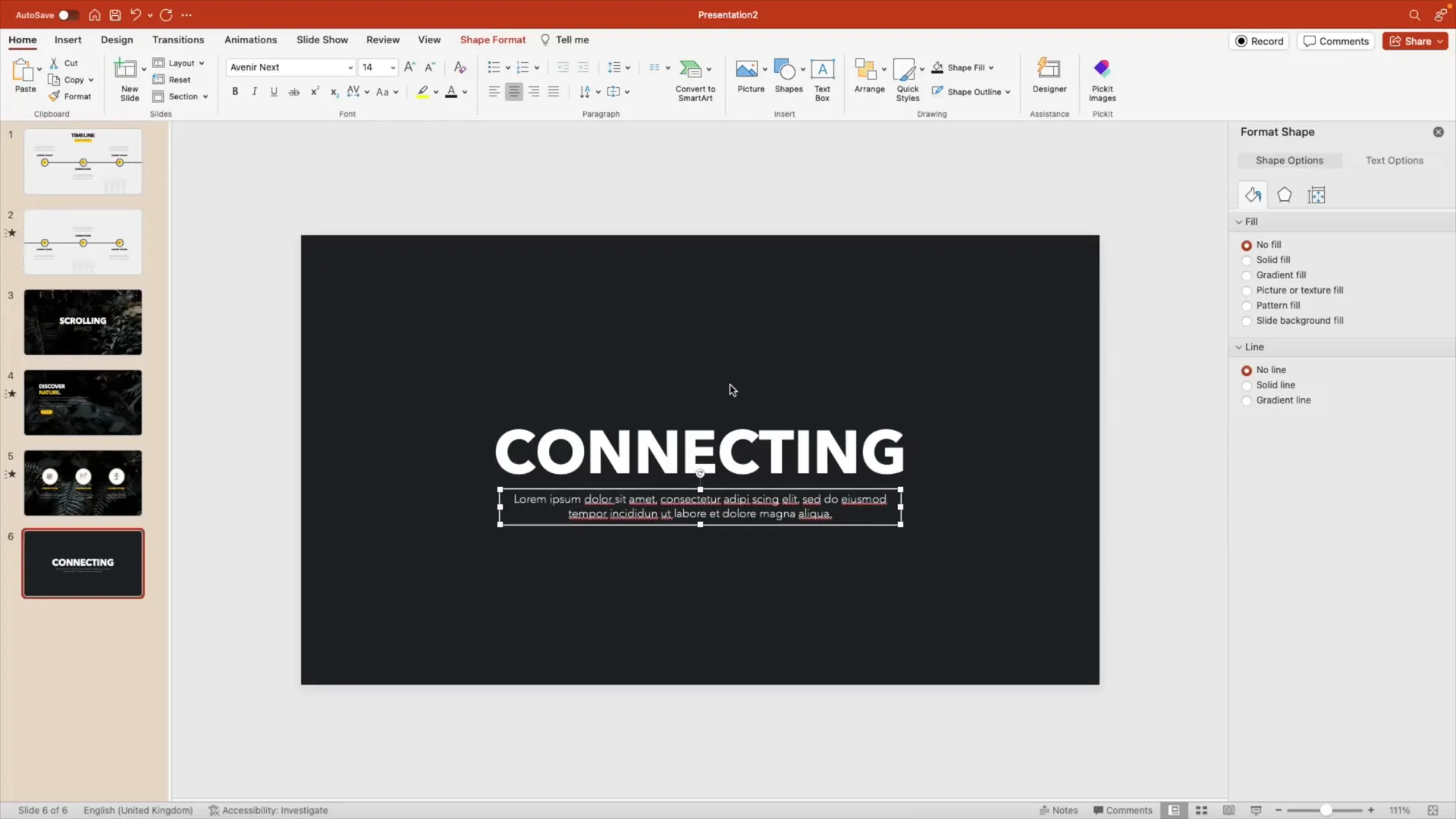 Dark slide with connection icons