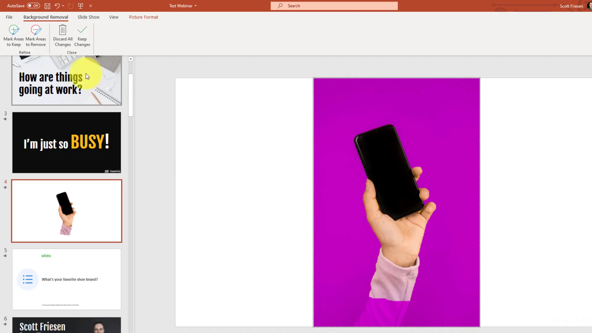 Remove background tool in PowerPoint