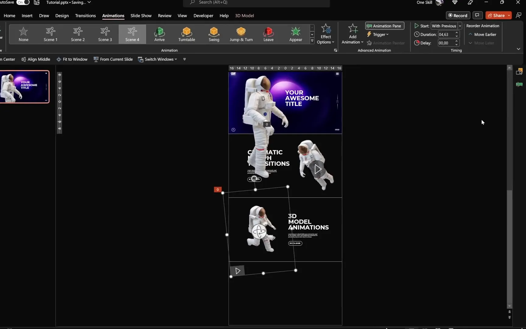 Duplicated 3D astronaut models with different poses and animations
