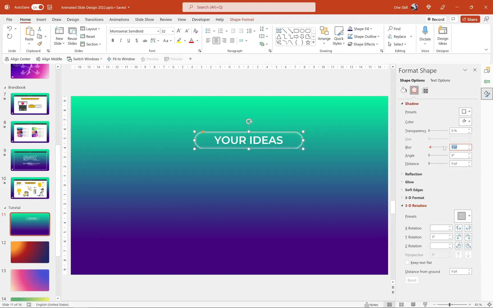 Rounded text box with white inside shadow effect