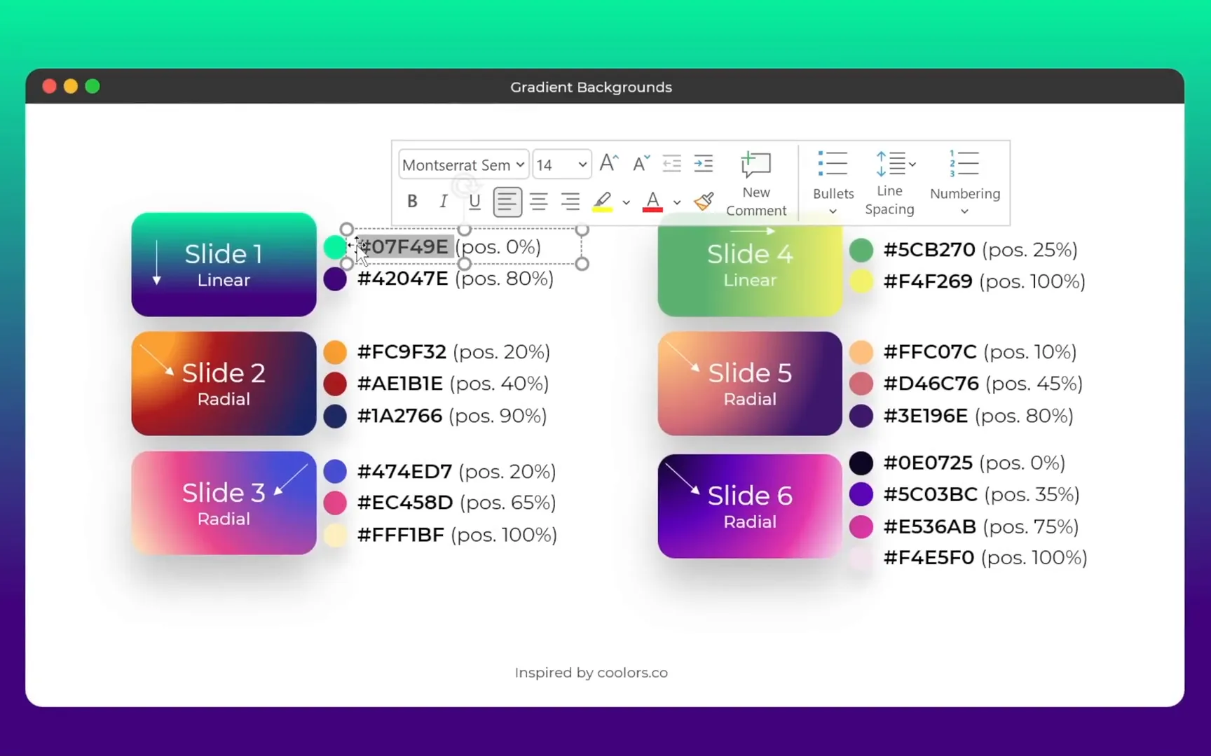 Creating a two-color linear gradient background