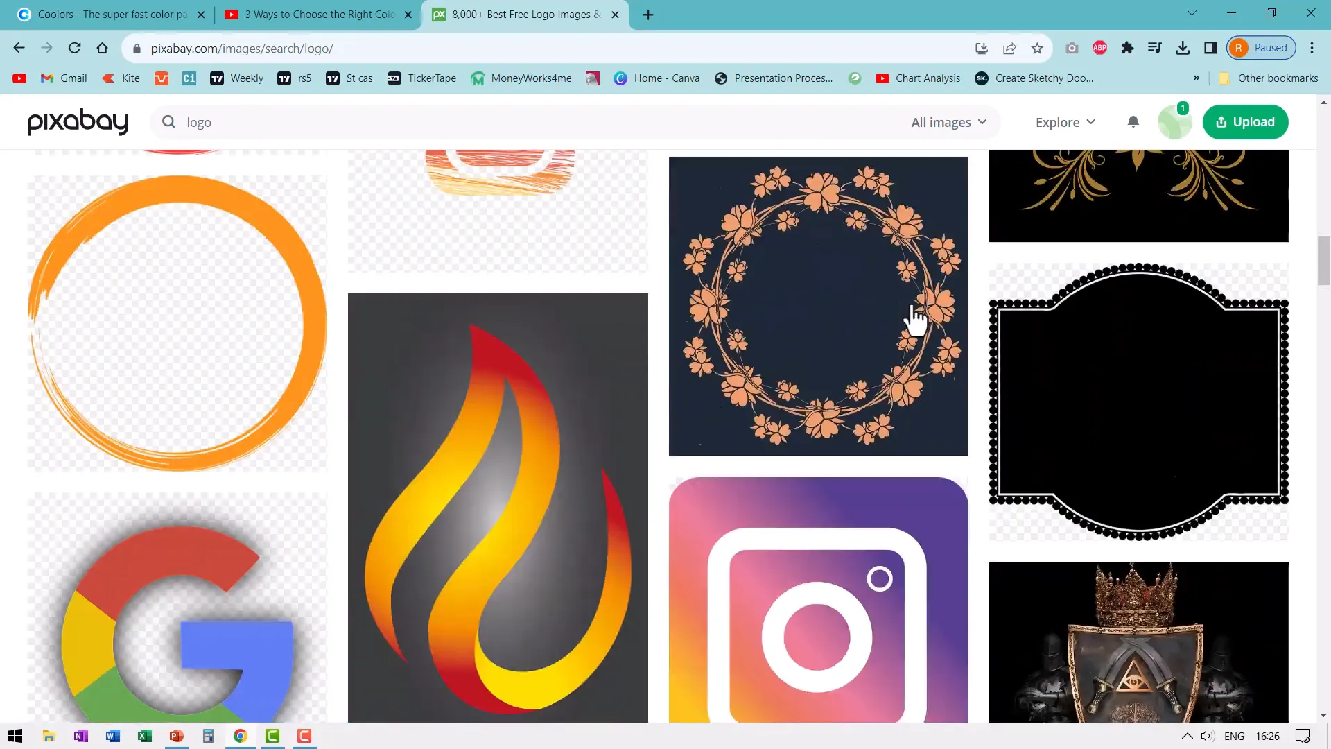 Selecting a logo from Pixabay