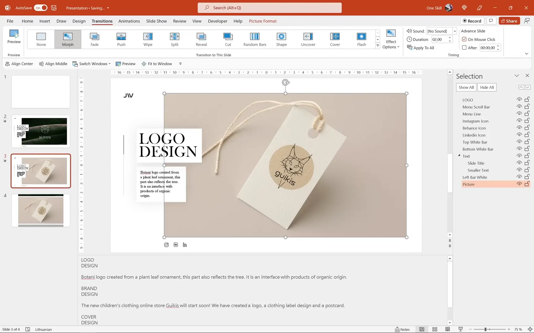 Replacing photo and text for second portfolio item