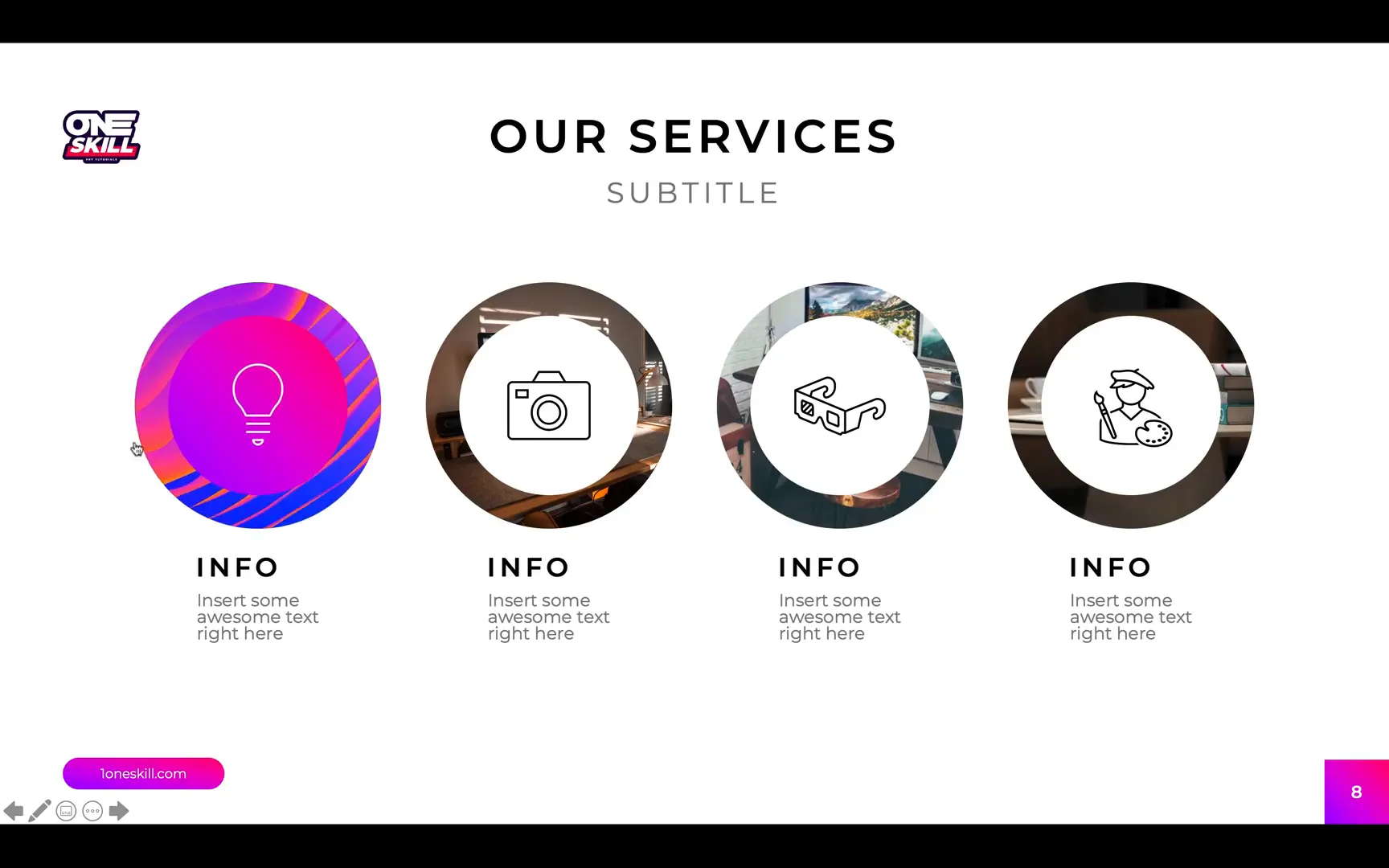 Infographic icon floating up and down animation in PowerPoint