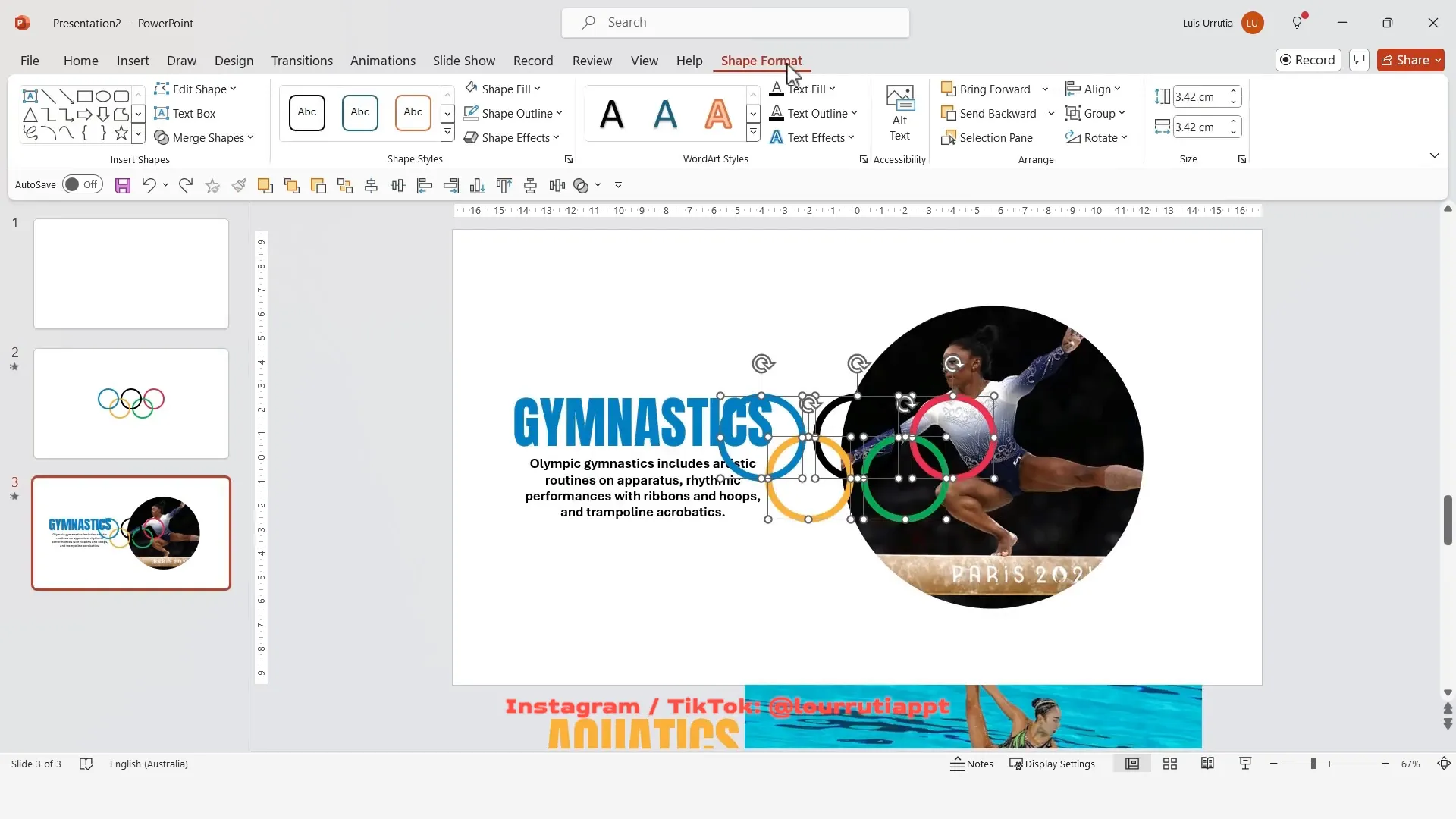 Creating a bold border with enlarged Olympic rings