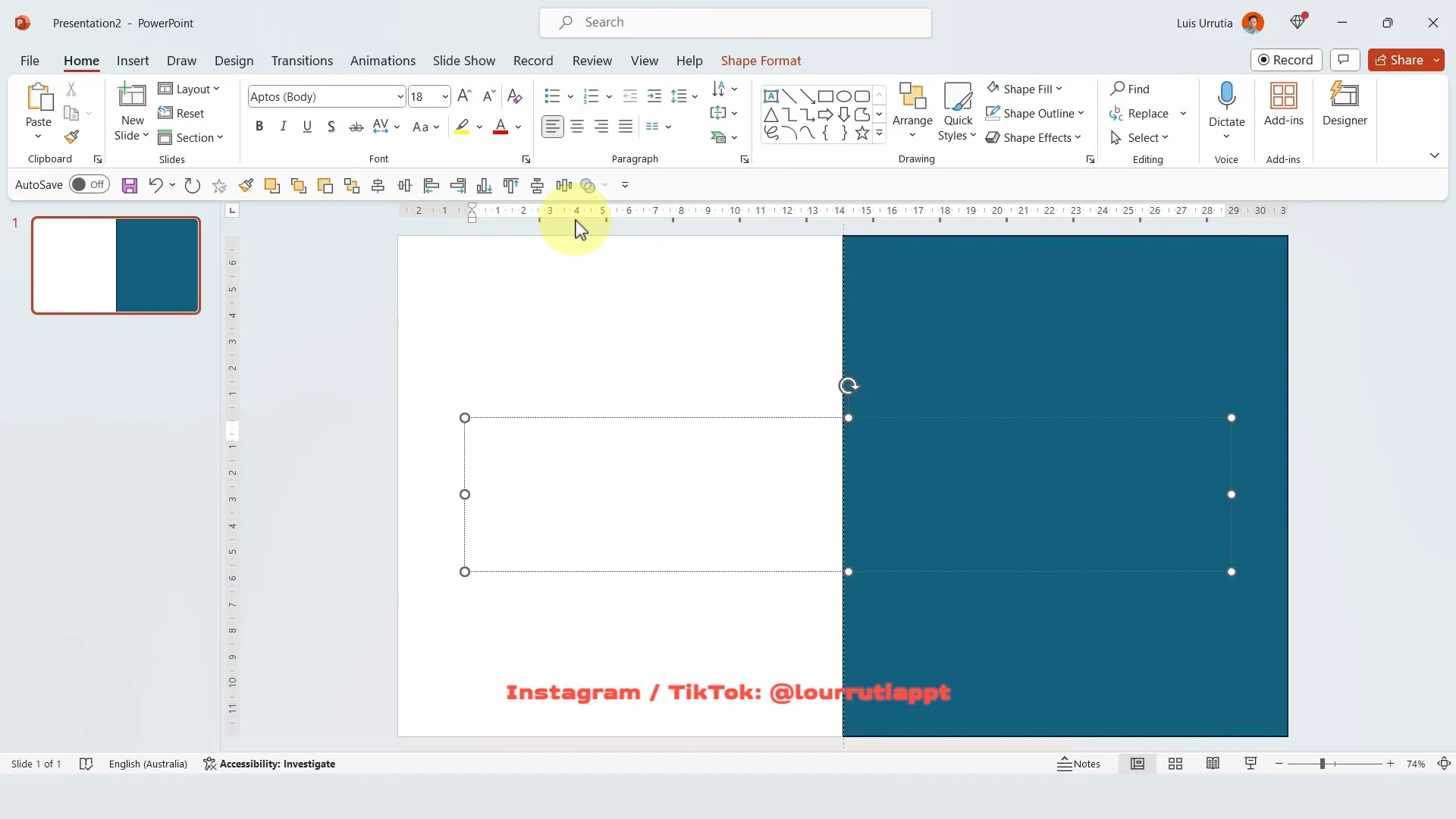 Inserting and formatting text box with large Arial Black font