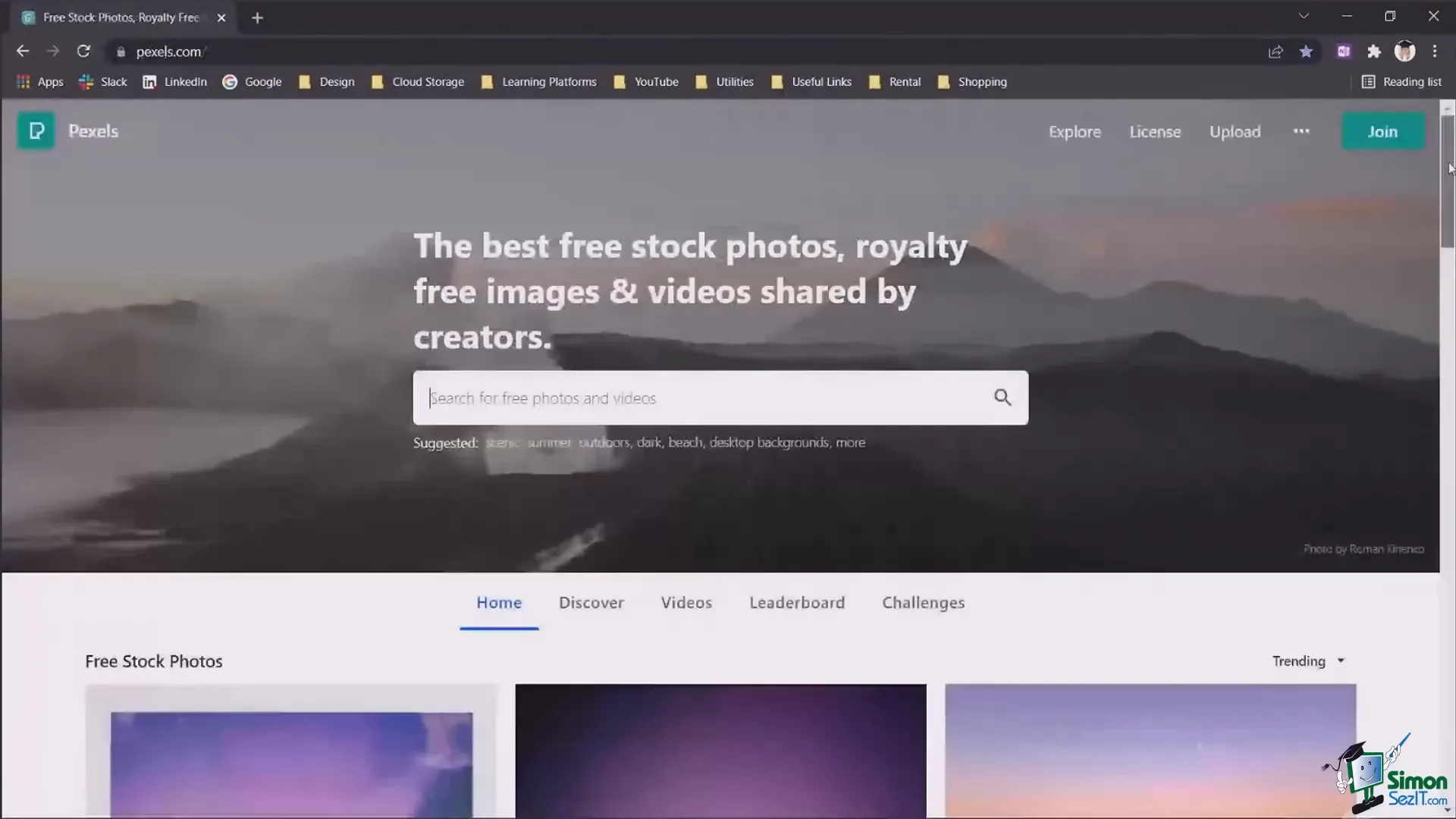 Pexels website showing free high-quality images