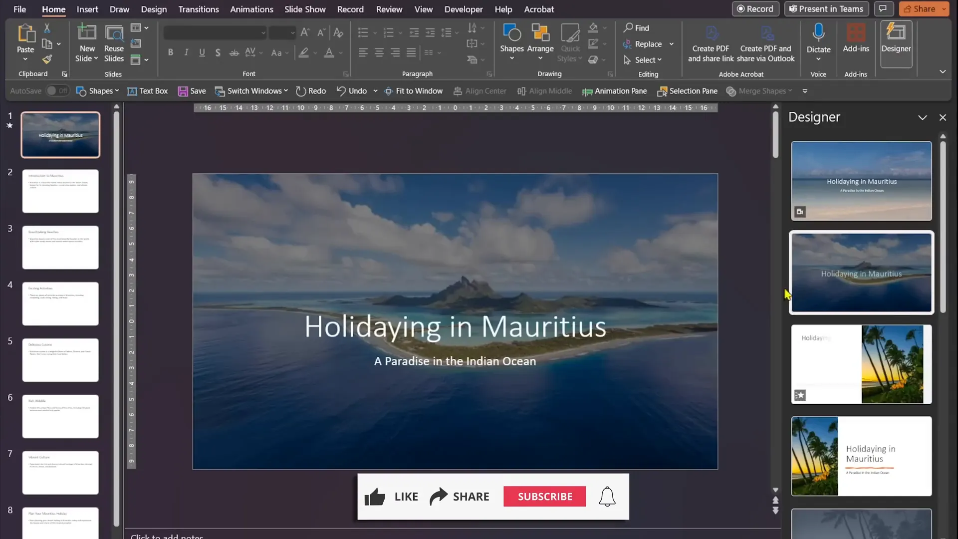 Using PowerPoint Designer to enhance slide design