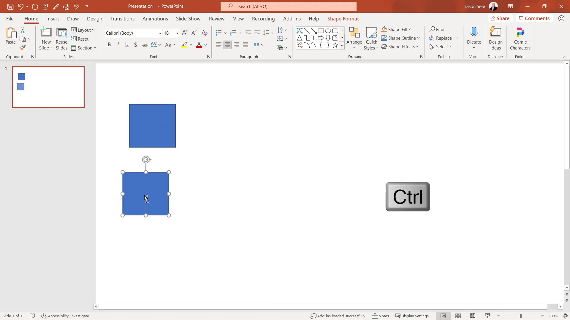 Copying object in PowerPoint with Ctrl drag