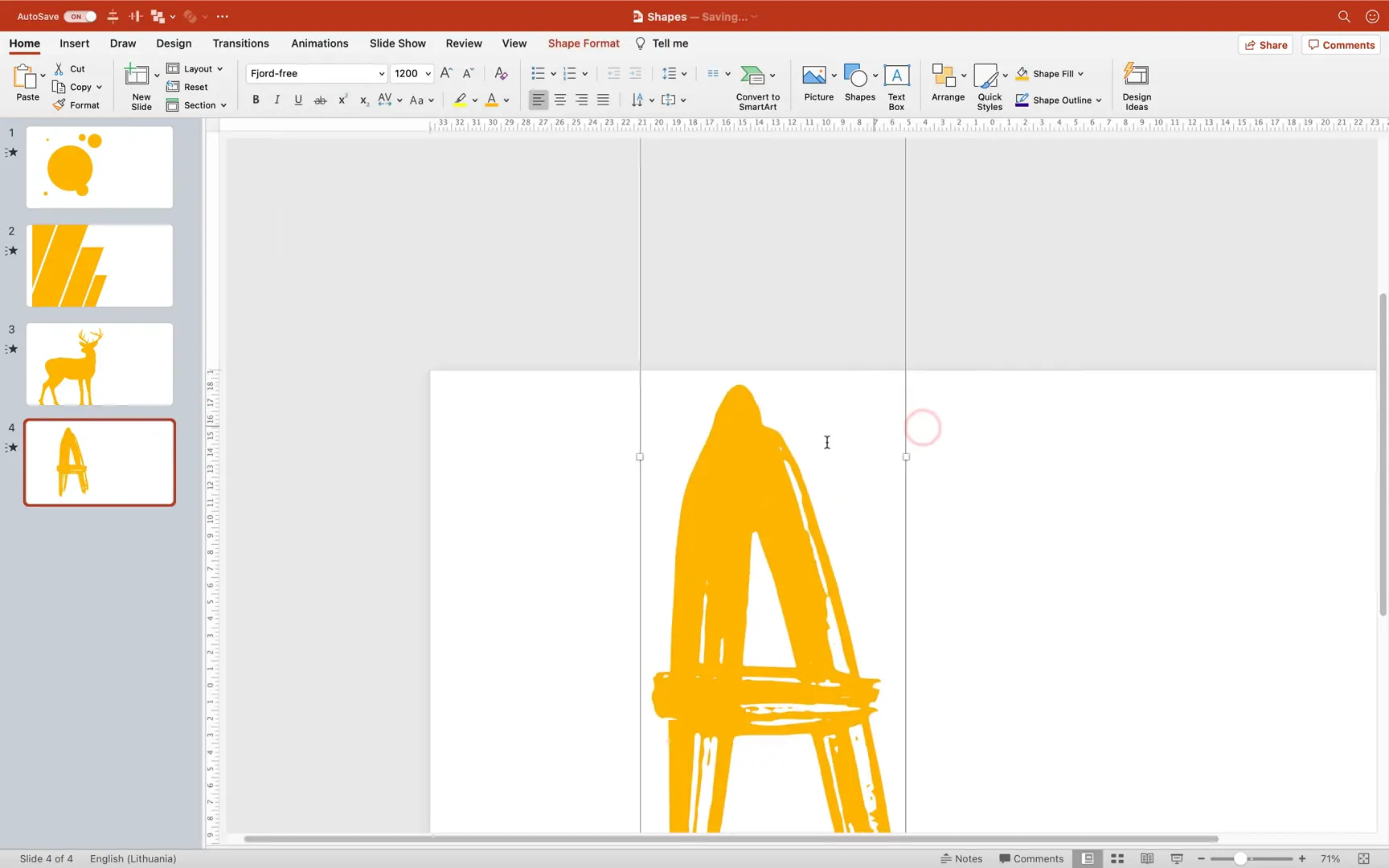 Brushed letter A image placeholder in PowerPoint