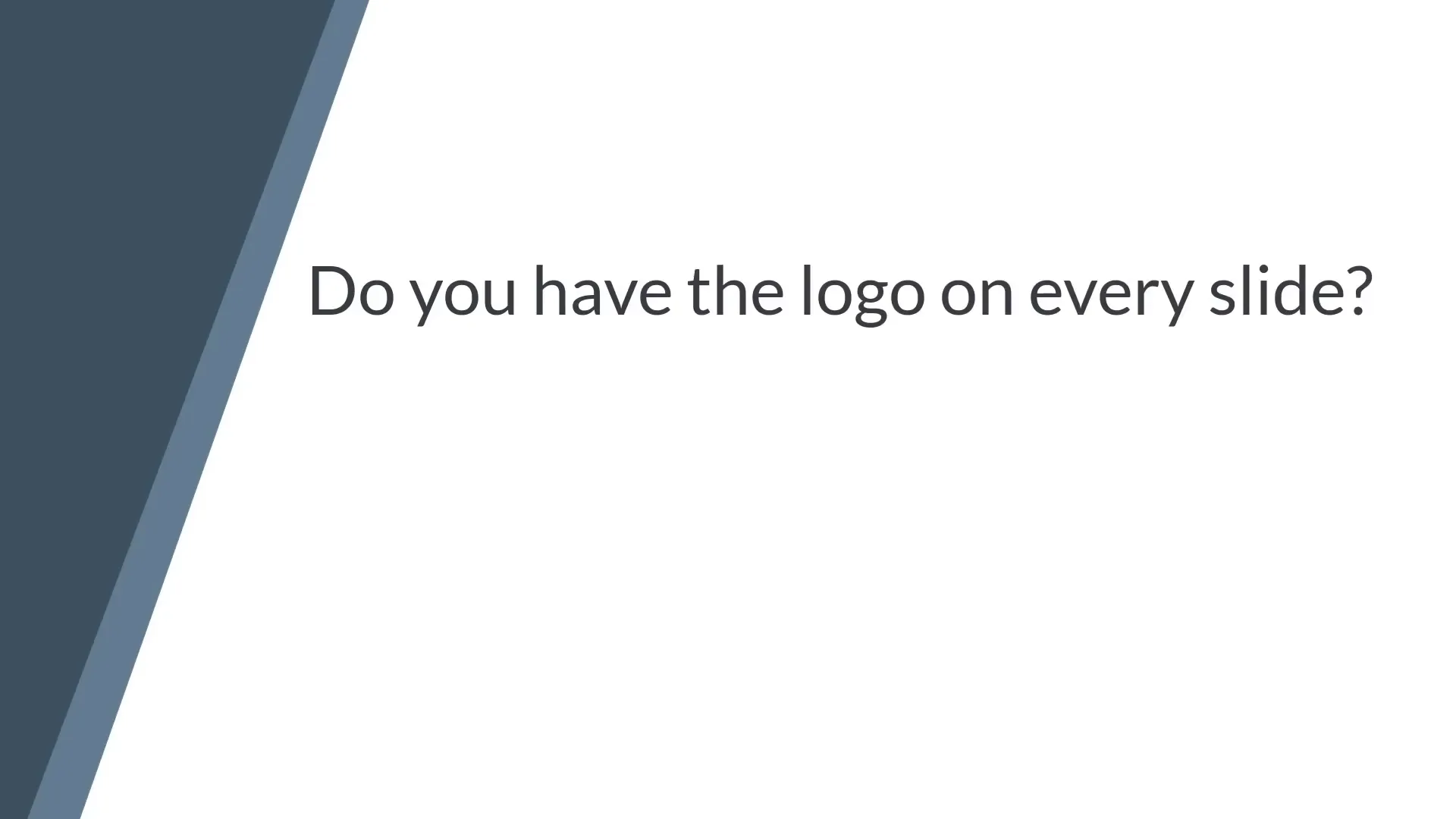 Balanced branding with logo only on select slides