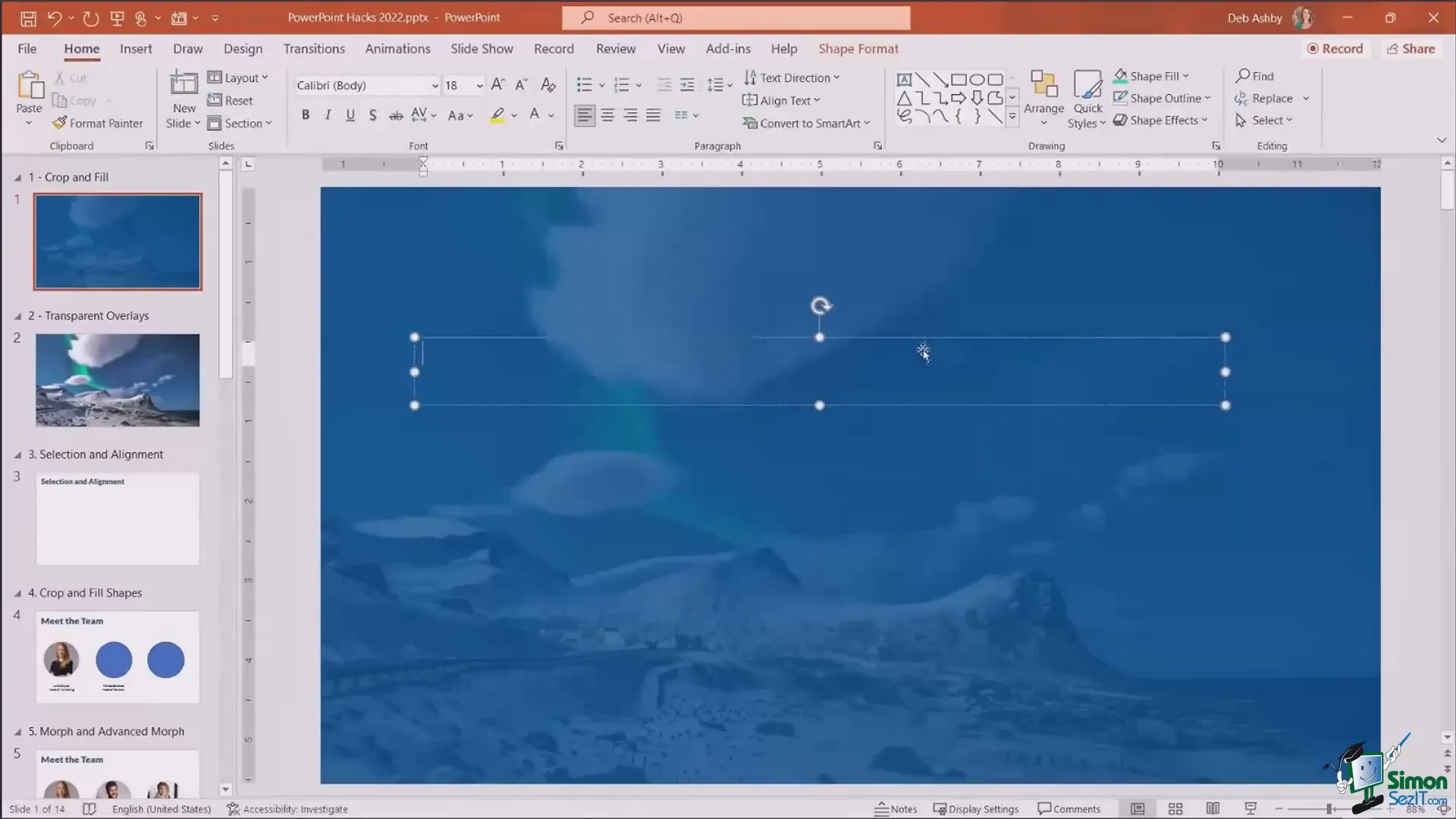 Adding and centering text over transparent overlay