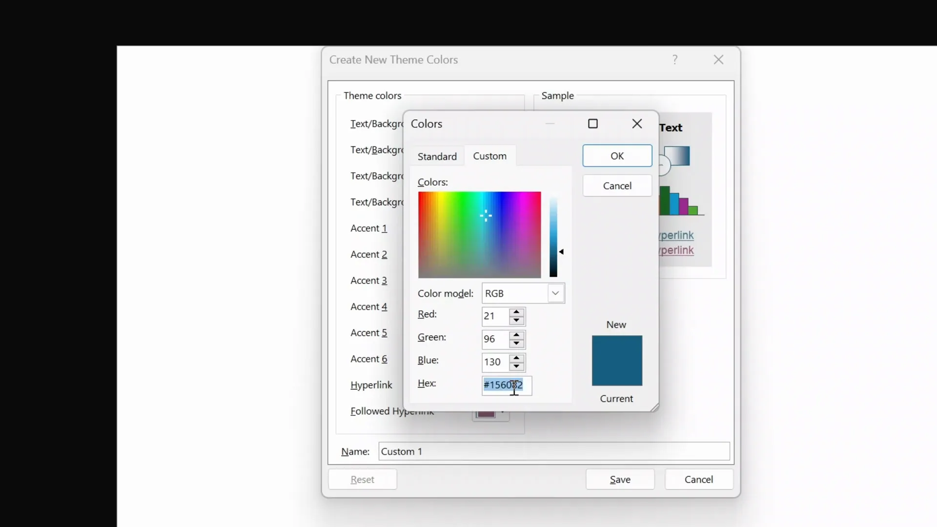 Customizing accent colors in Slide Master