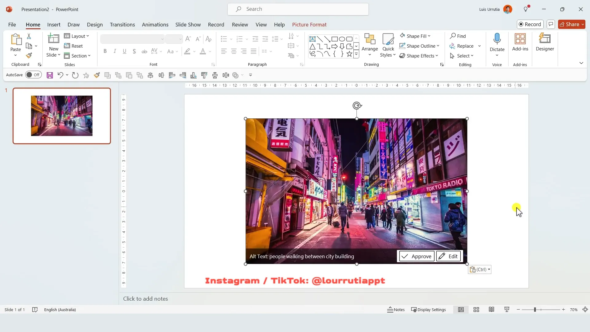 Inserting images for carousel layout in PowerPoint