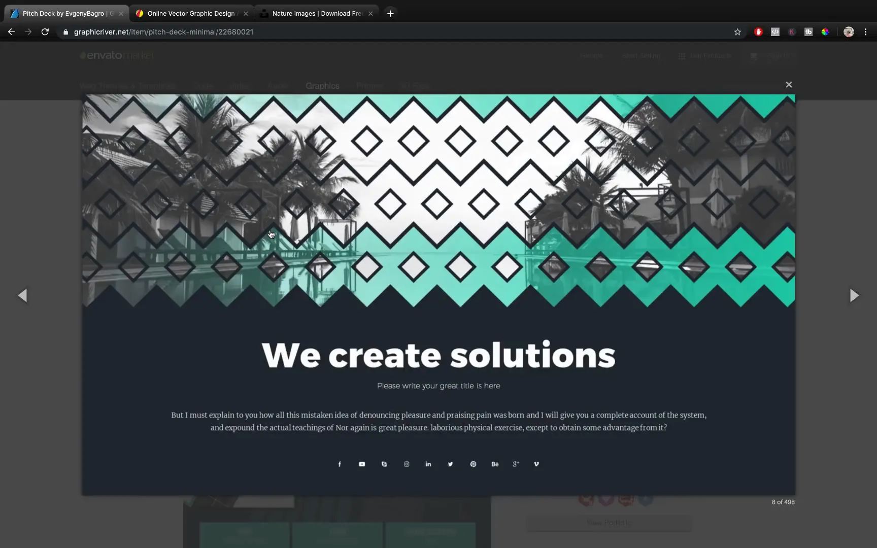 Custom image placeholders from Pitch Deck PowerPoint template