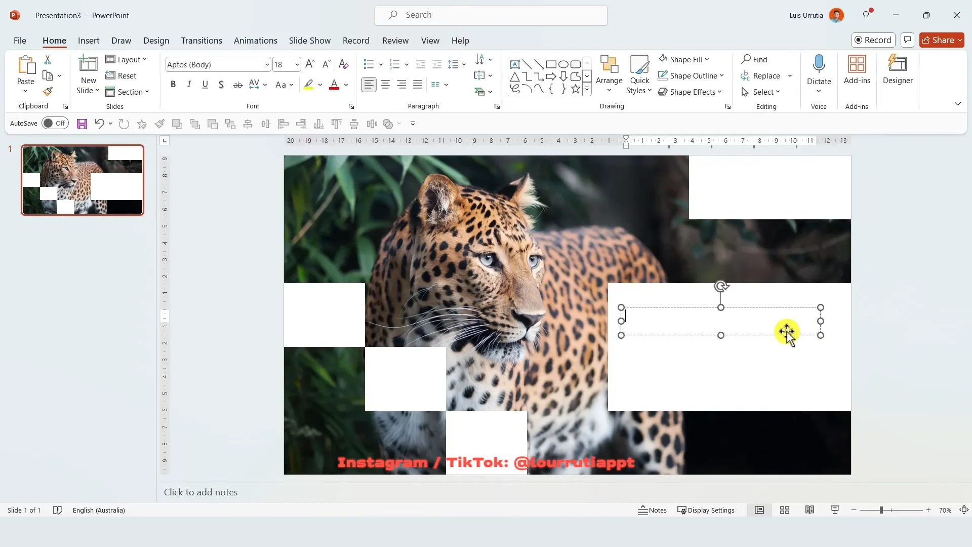 Inserting text boxes with headline and description