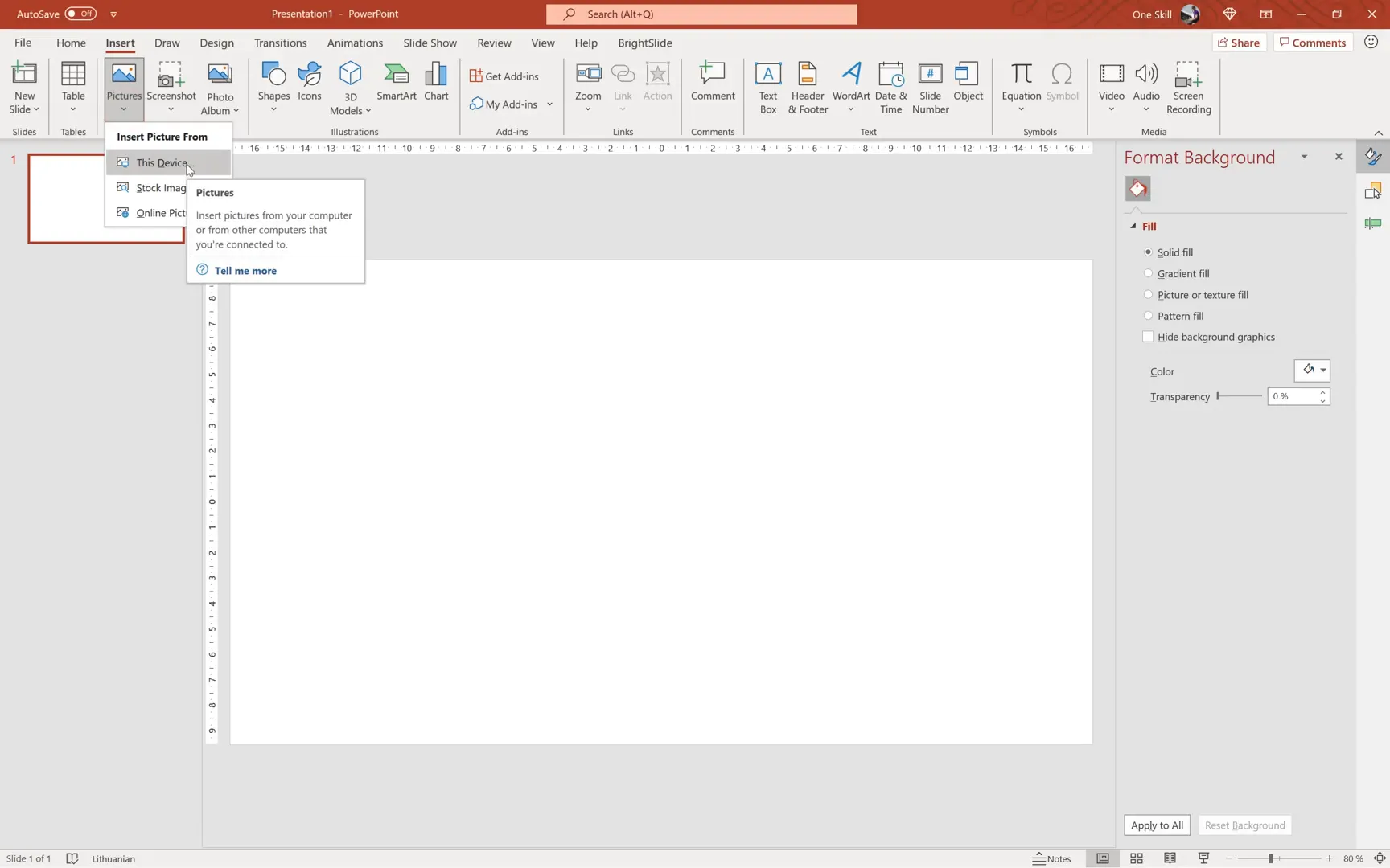 Inserting pictures from Unsplash into PowerPoint