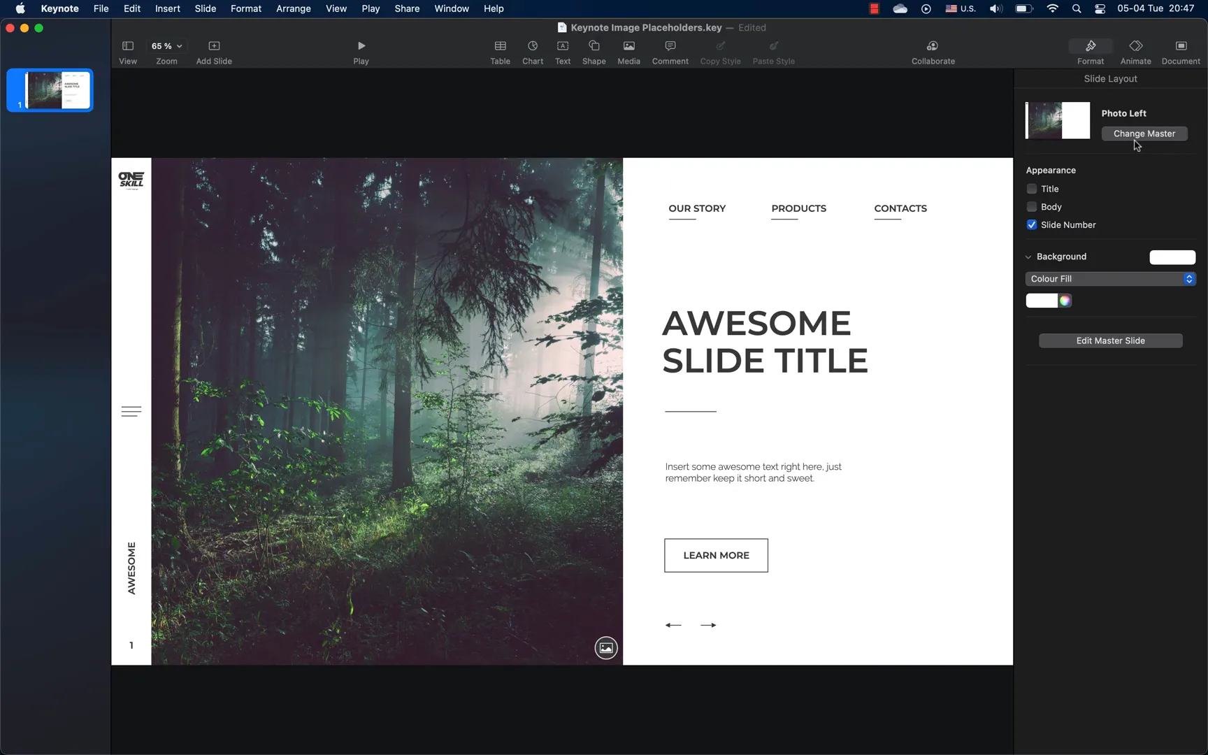 Bubble-shaped image placeholder mask in Keynote