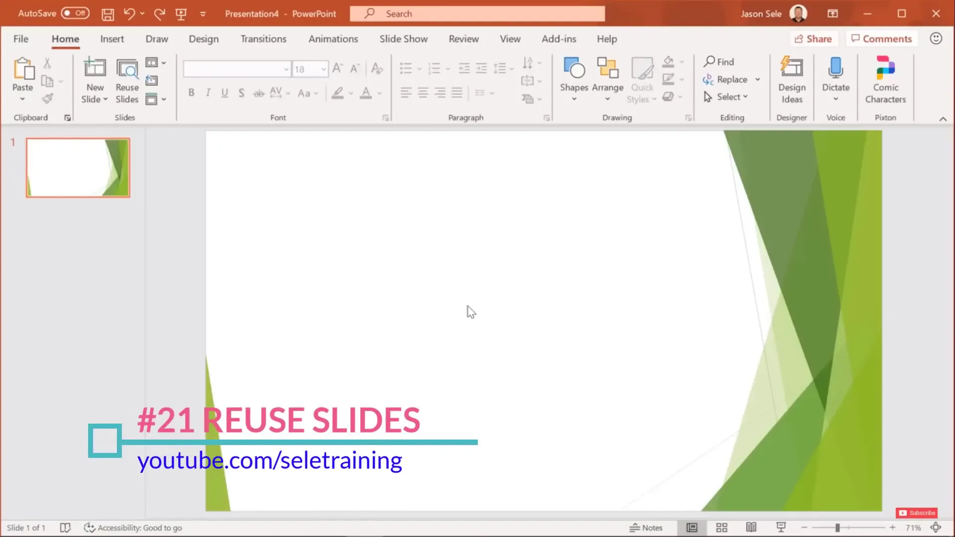 Reuse Slides pane in PowerPoint