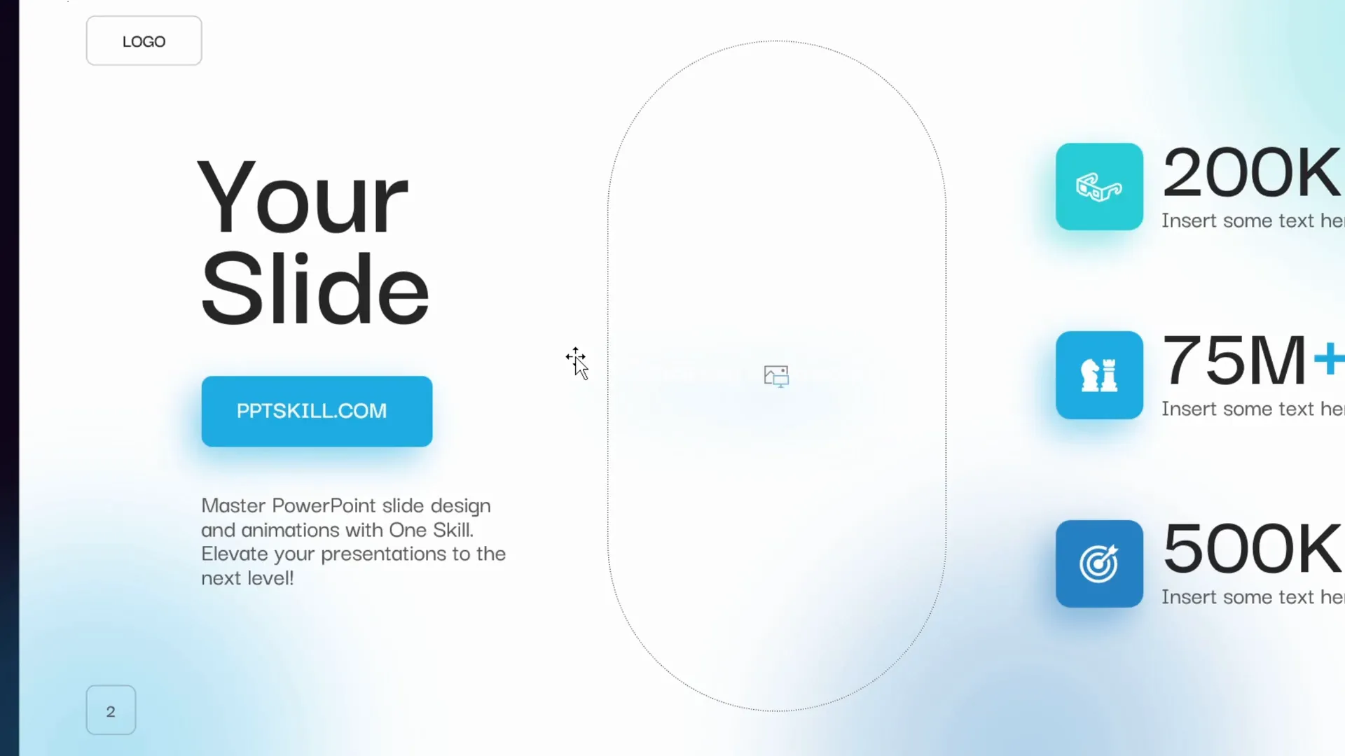 Image placeholder with dotted line and insert button