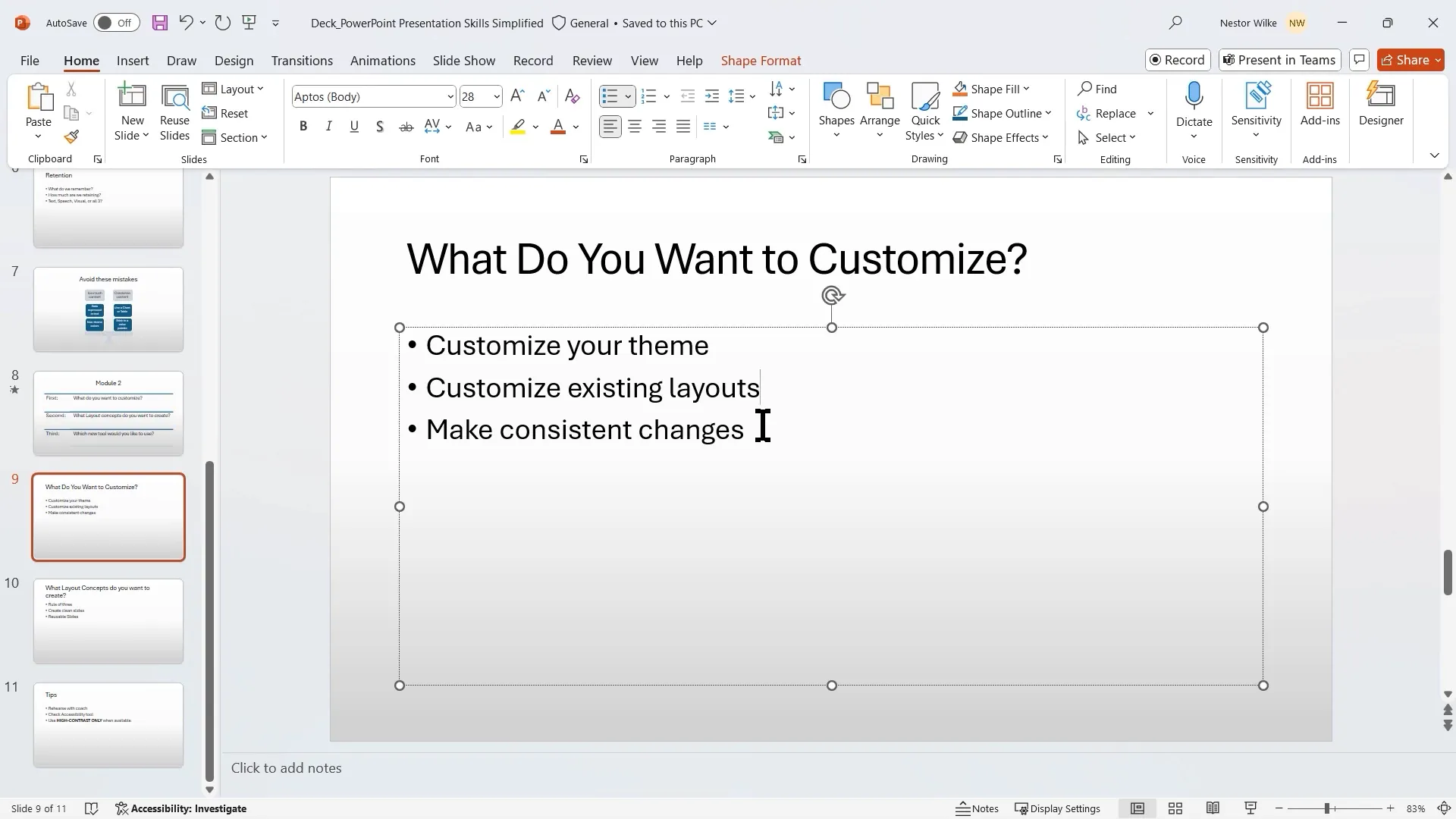 Creating a custom PowerPoint theme in Slide Master