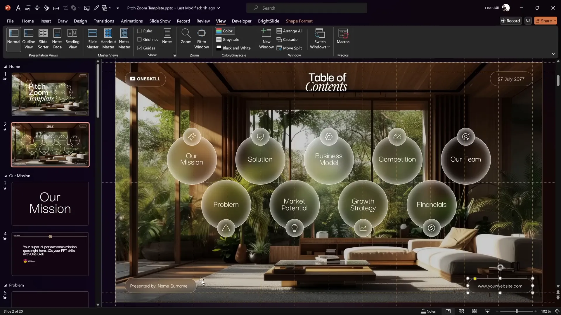 Additional design elements on home slide