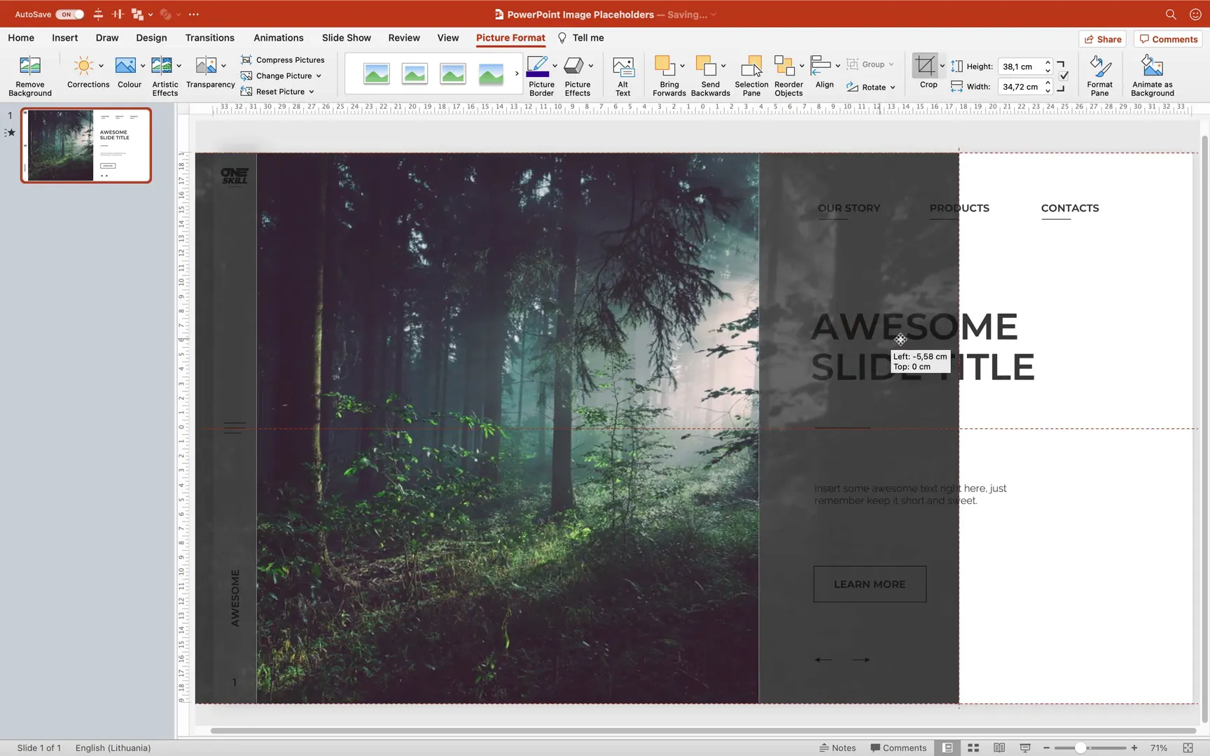 Inserting and cropping image in custom rectangular placeholder in PowerPoint