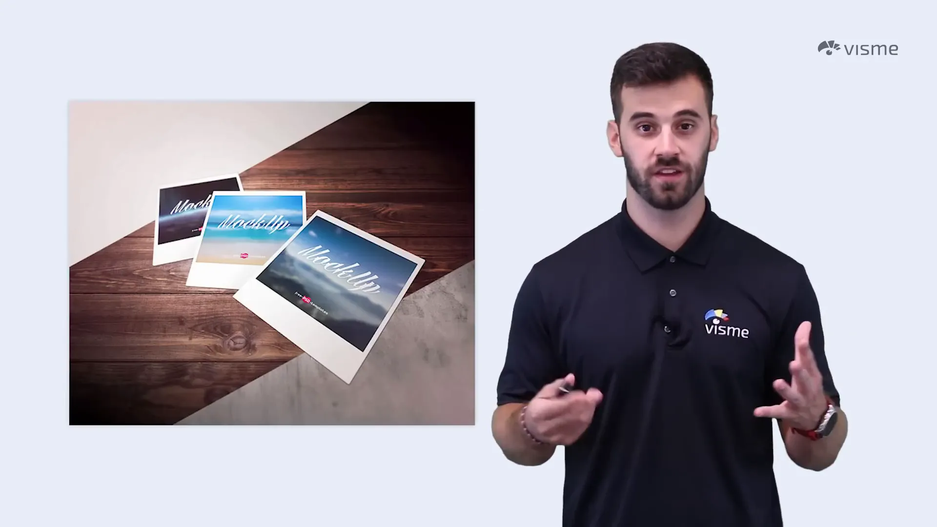 Polaroid style images in presentation