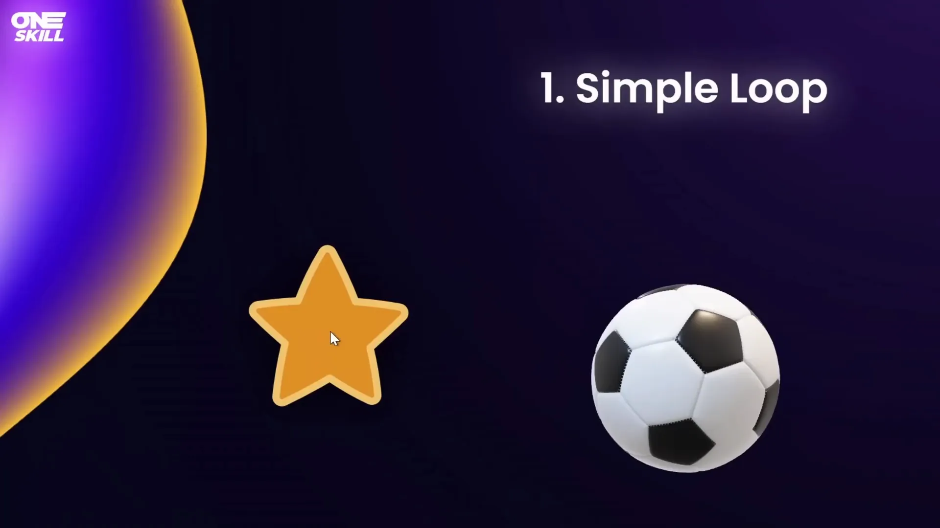 Spinning star looping animation example