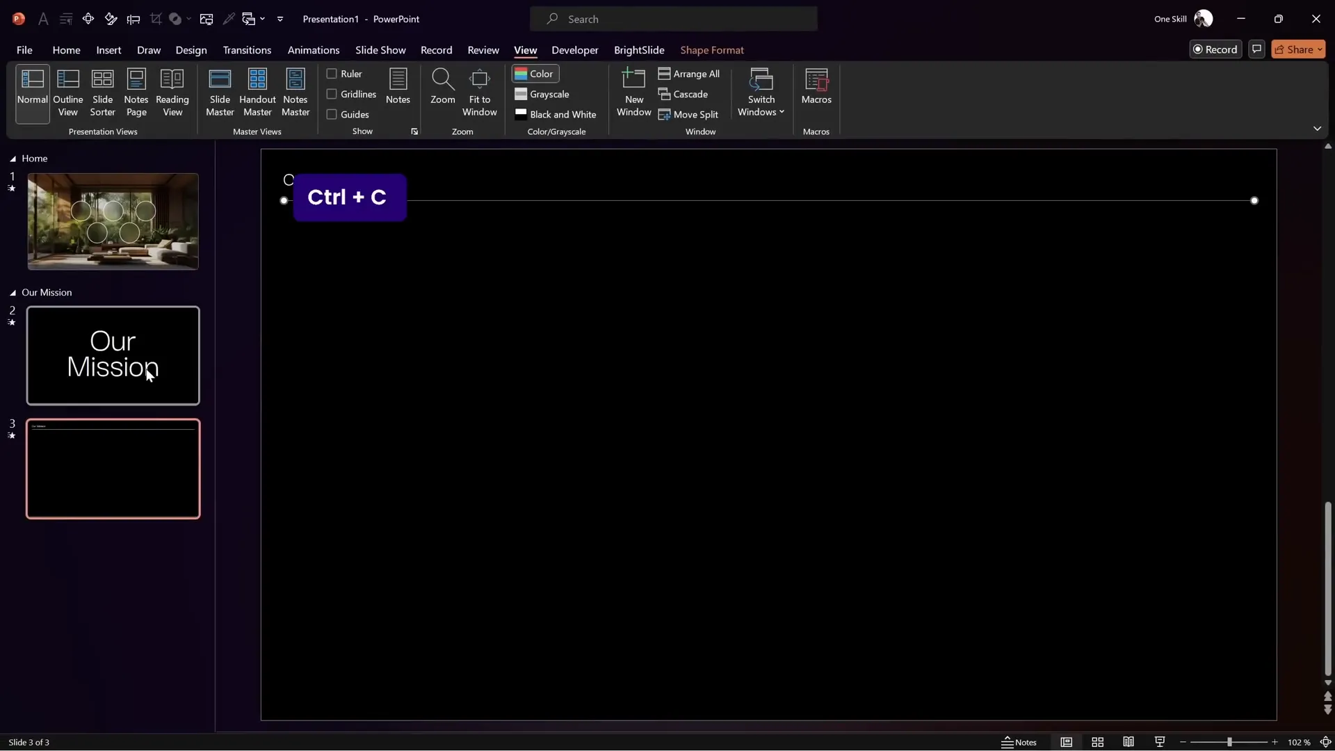 Thin semi-transparent white line below text