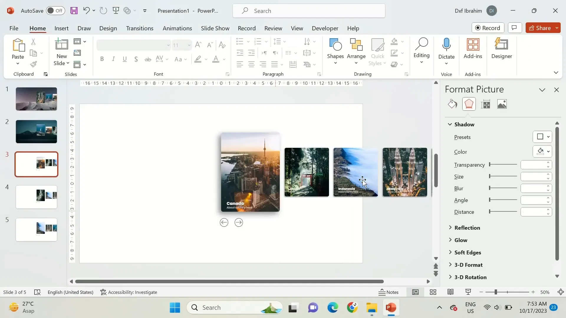 Final animated slide preview in PowerPoint