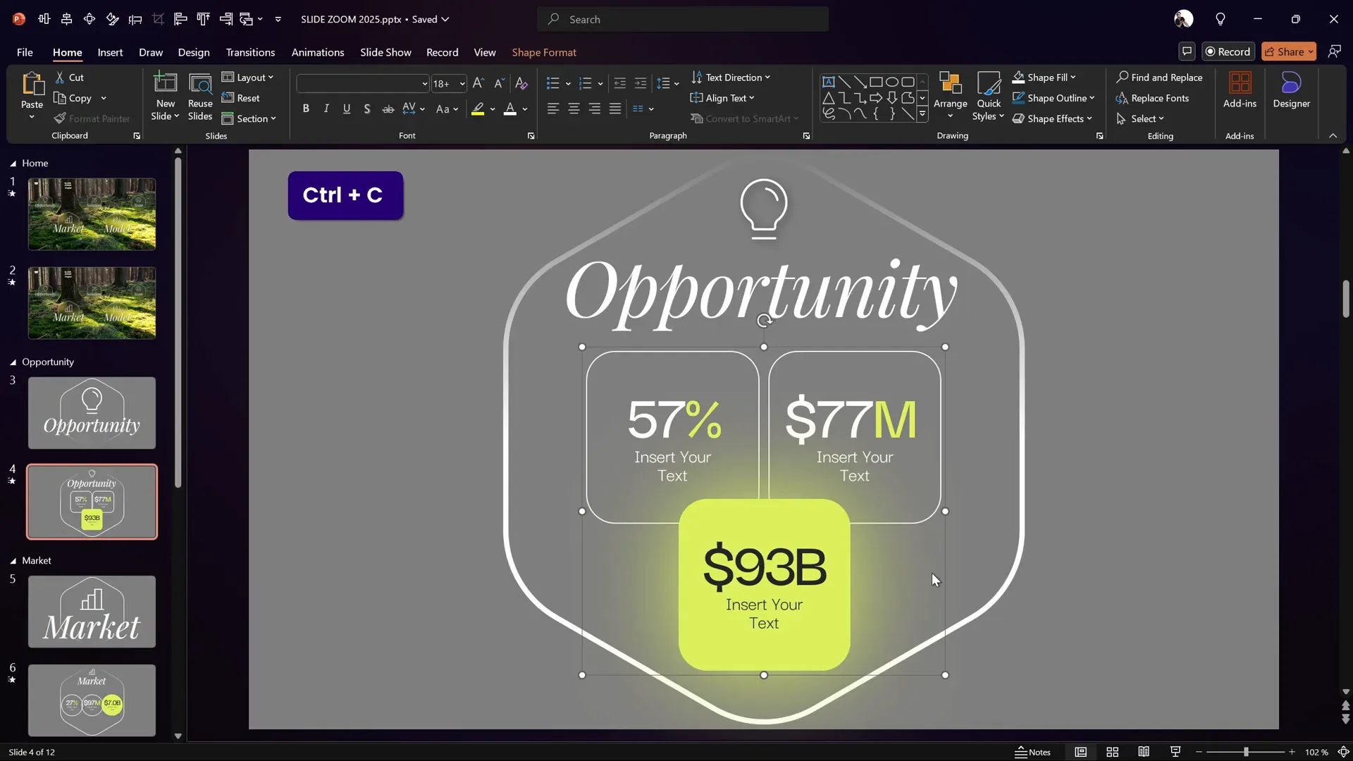 Adding glowing shadow effect to shapes in PowerPoint