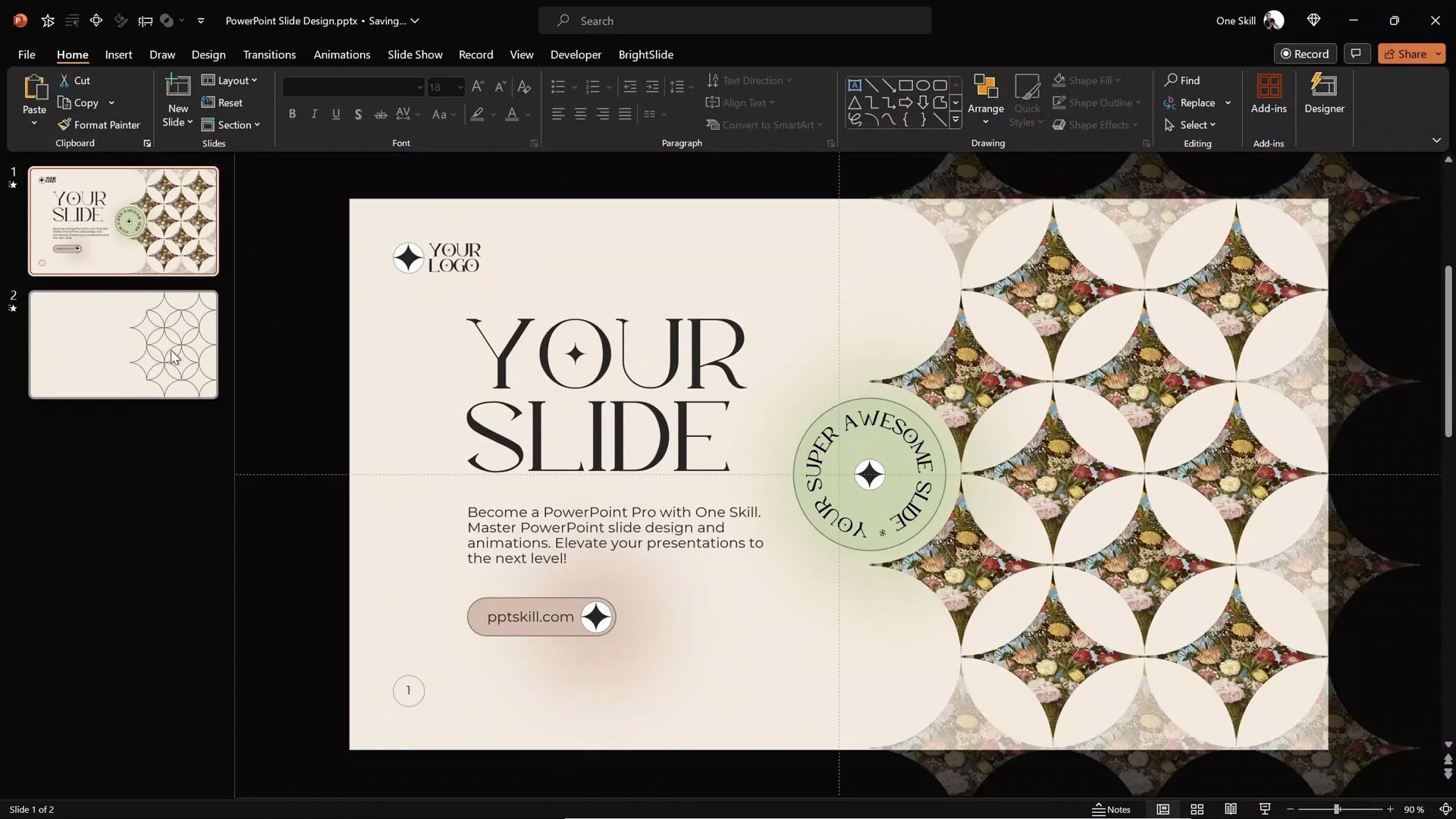 Custom shapes aligned on right side with colored background