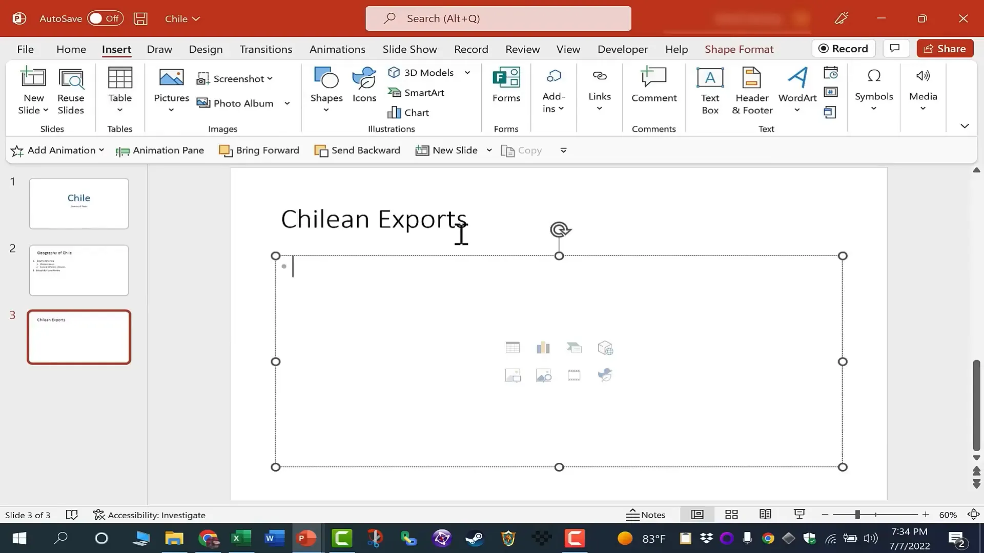 Inserting and formatting tables in PowerPoint