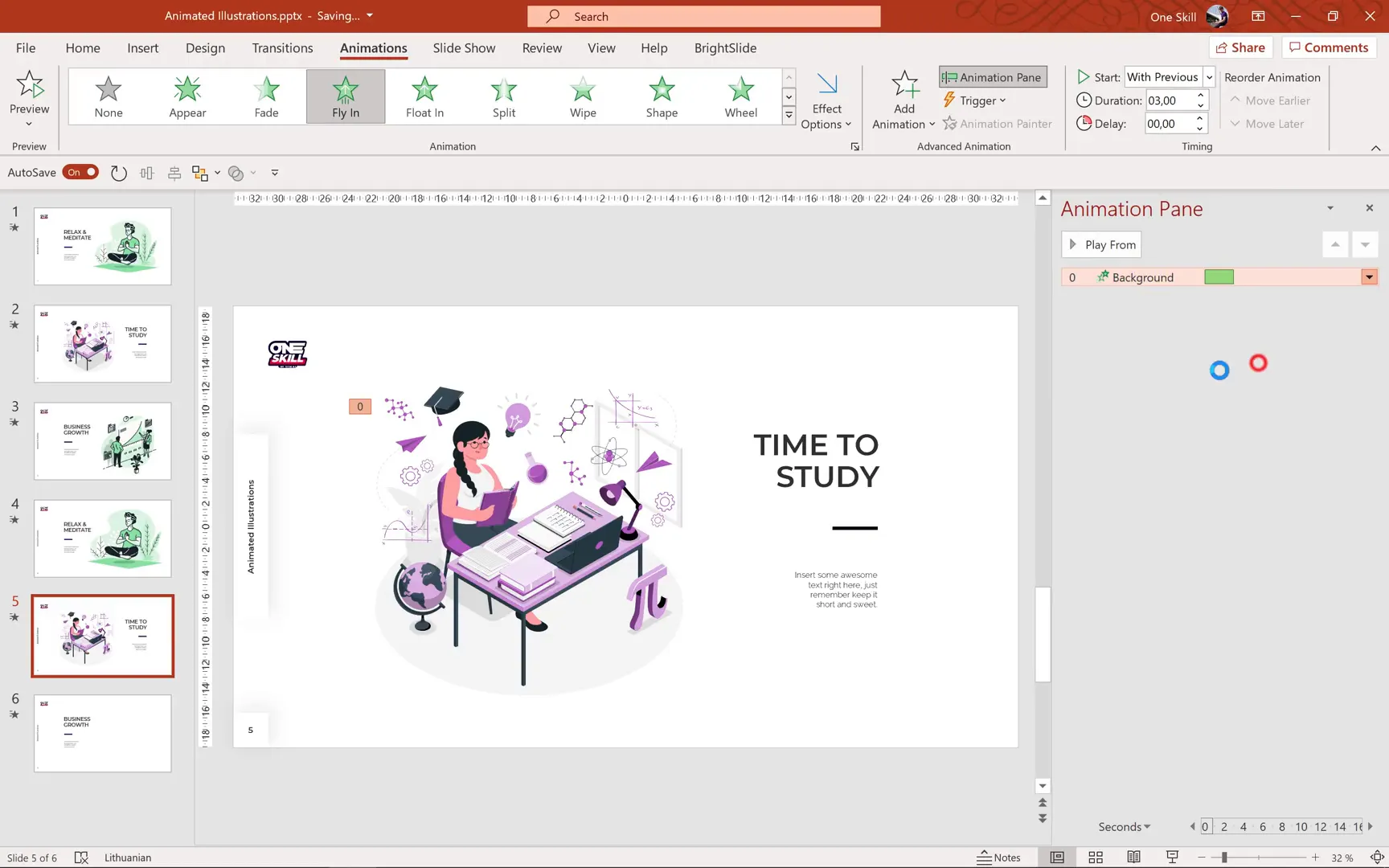 Applying fly in animation with bounce effect to background