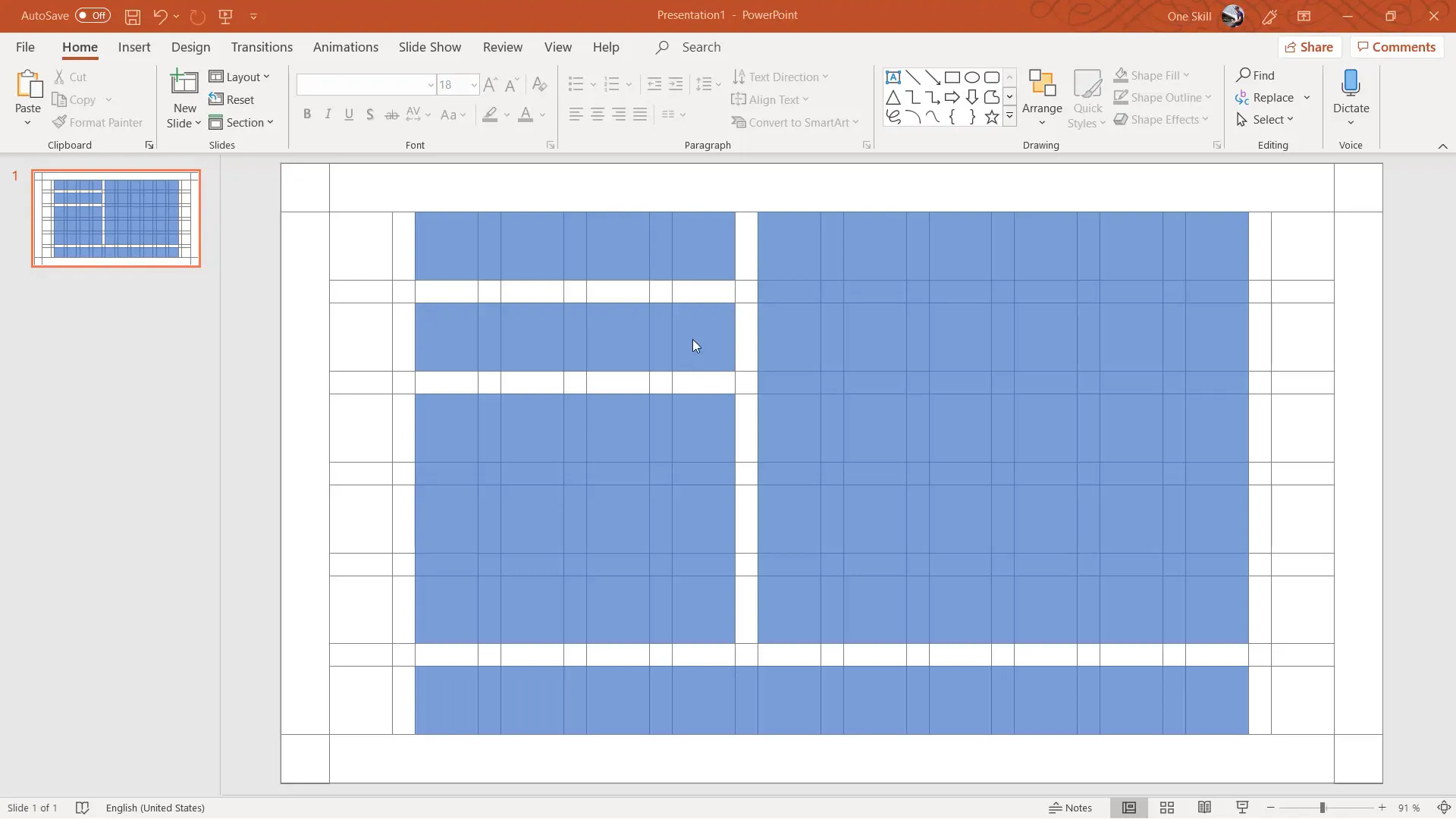 Selection pane showing grid group and toggle visibility
