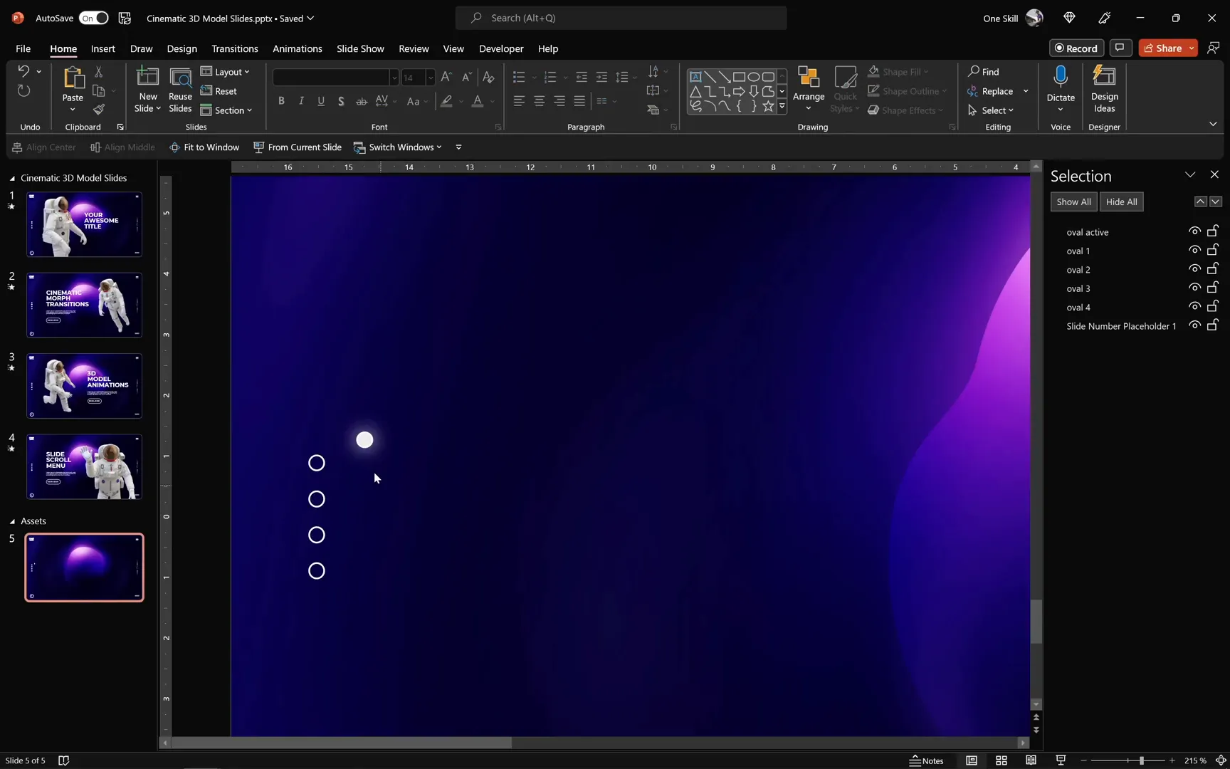Clickable slide scroll menu with active indicator