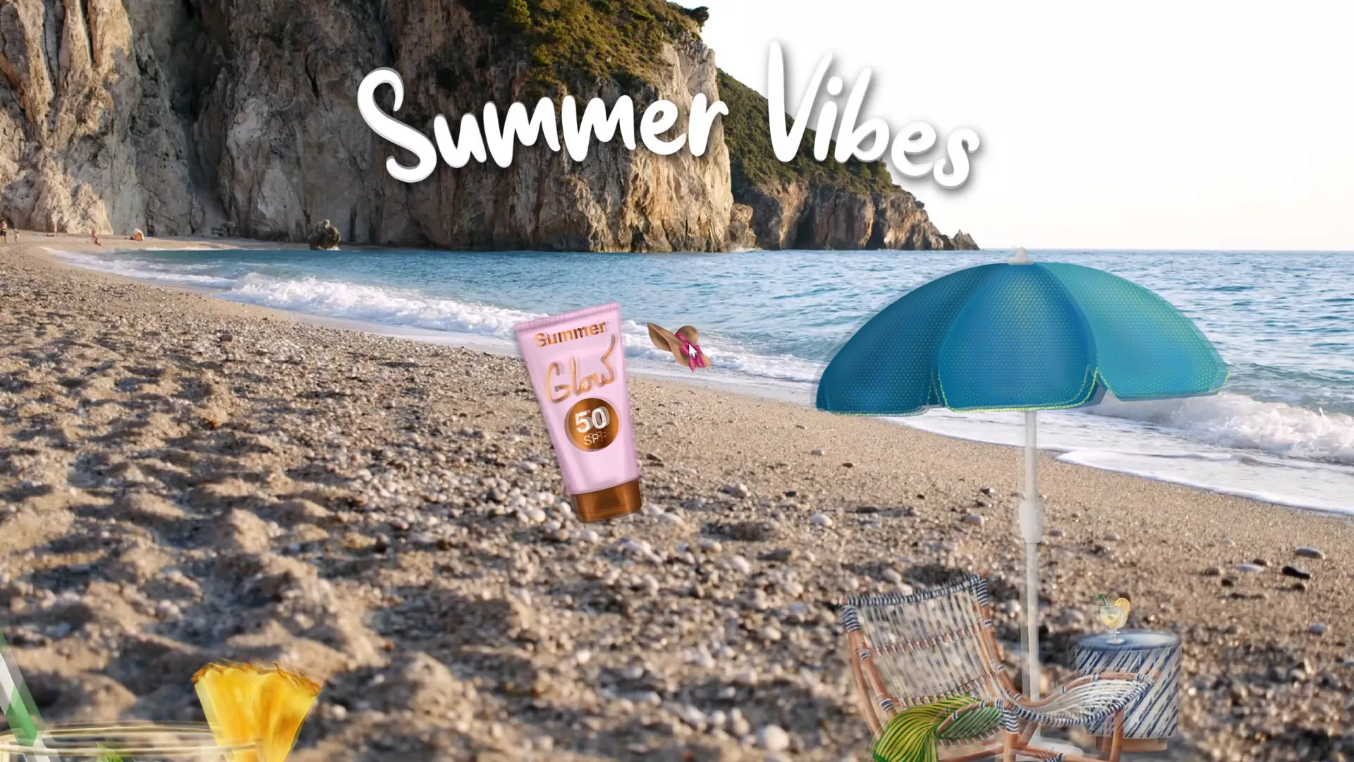 Introduction to summer-themed animated PowerPoint slide